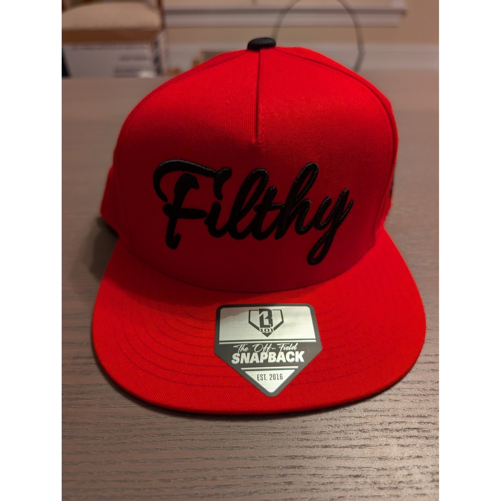 Baseball Lifestyle 101 Filthy Off Field Snapback Hat Red Black HAFLTHRDBK NEW